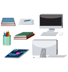 Computer And Stationary Objects Set