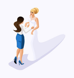 Isometric Is A Set Of Tailors Sewing Wedding