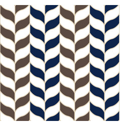 Art Deco Herringbone Pattern In Brown And Blue