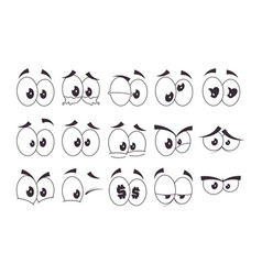 Set Various Comic Eye Expression Character People