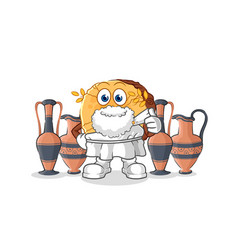 Round Log With Greek Clothing Cartoon Mascot