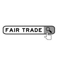 Search Banner In Word Fair Trade With Hand Over