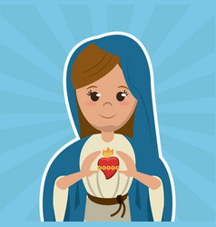 Virgin Mary Sacred Heart Christian Catholic Symbol