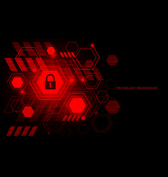 Abstract Red Technology Cyber Security Circuit