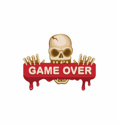 Game Over Message Skull Blood Sign Concept