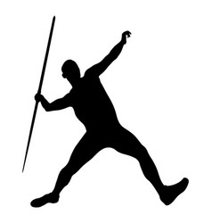 Javelin Throw Male Athlete Black Silhouette