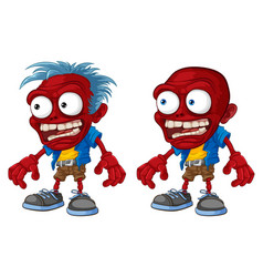 Mad Red Zombie Cartoon Character