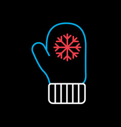 Snowflake Gloves Icon Winter Sign