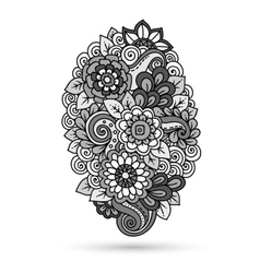 Ethnic Floral Zentangle Doodle Background Vector