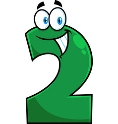 Funny Green Number Two 2 Cartoon Character