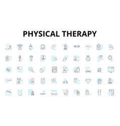 Physical Therapy Linear Icons Set Rehabilitation