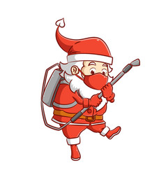 Santa Clause With Red Mask Is Holding