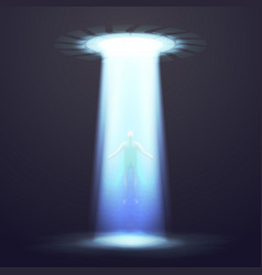 Ufo Dramatic Background With Lighting And Man