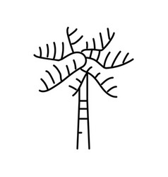 Royal Palm Tree Line Icon