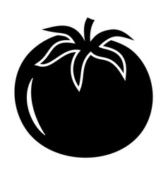 Tomato Icon With A Stem Silhouette