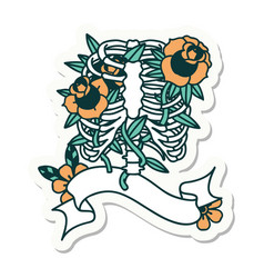 Tattoo Sticker With Banner A Rib Cage