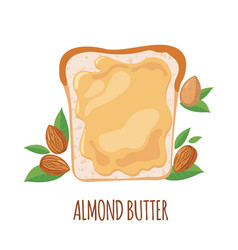 Almond Butter On Bread Icon In Flat Style