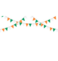 Green White And Orange Flag Garland Triangle