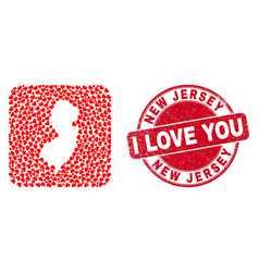 Love Watermark Seal And New Jersey State Map