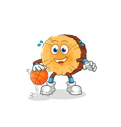 Round Log Dribble Basketball Character Cartoon