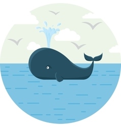 Blue Whale With Sea Round