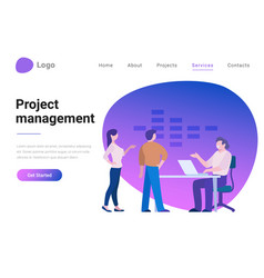 Effective Project Management Flat Style Landing