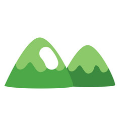 Green Moutains On A White Background