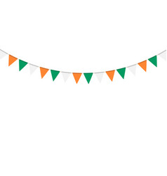 Green White And Orange Flag Garland Triangle