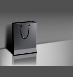 3d Black Paper Luxury Bag On Background