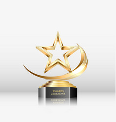 Award Ceremony Cup With 3d Gold Star Element