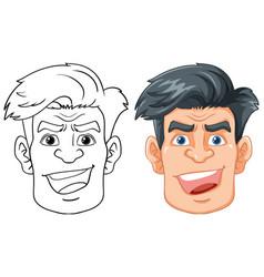 Cheerful Man Smiling Cartoon Head