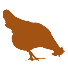 Chicken Eating Silhouette