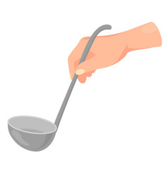 Hand Hold Ladle Cartoon Cooking Tool Icon