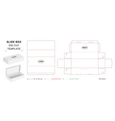 Slide Box Packaging Die Cut Template