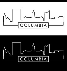 Columbia Mo Skyline Linear Style Editable File