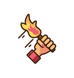 Female Hand Holding A Torch Icon Fill Style