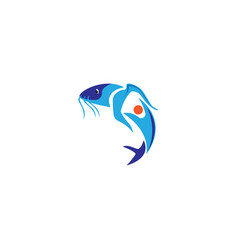 Happy Child Fish Logo Abstract Design