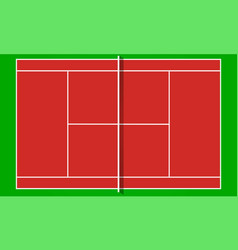 Tennis Court In Flat Design Top View