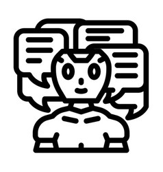 Conversation Chat Bot Line Icon