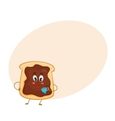 Cute And Funny Toast With Chocolate Spread