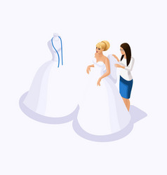 Isometric Is A Set Of Tailors Sewing Wedding