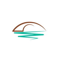 Stylized Bridge And River Line Logo Icon