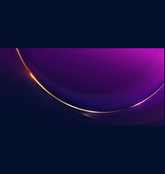 Abstract 3d Gold Curved Line On Purple And Dark