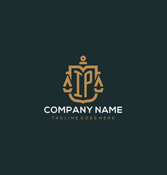 Initial Ip Logo For Law Firm With Luxury Modern