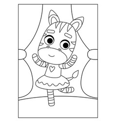 Coloring Book Dancing Zebra