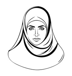 Extraordinary Lovely Art Muslim Woman Logo