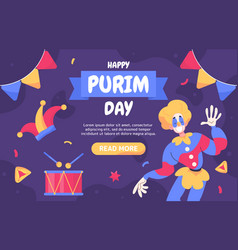 Happy Purim Day Banner