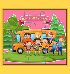 Student Kids Photo Jigsaw Puzzle Game Template