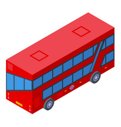 England London Bus Icon Isometric Old City