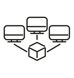 Finance Data Network Icon Outline Digital